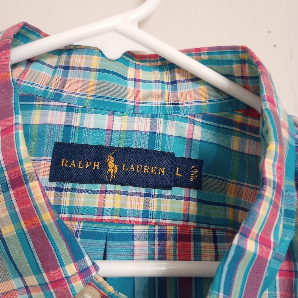 Ralph Lauren Men's Plaid Multicolor Long Sleeve Button Down Dress Shirt NWT - Picture 4 of 6